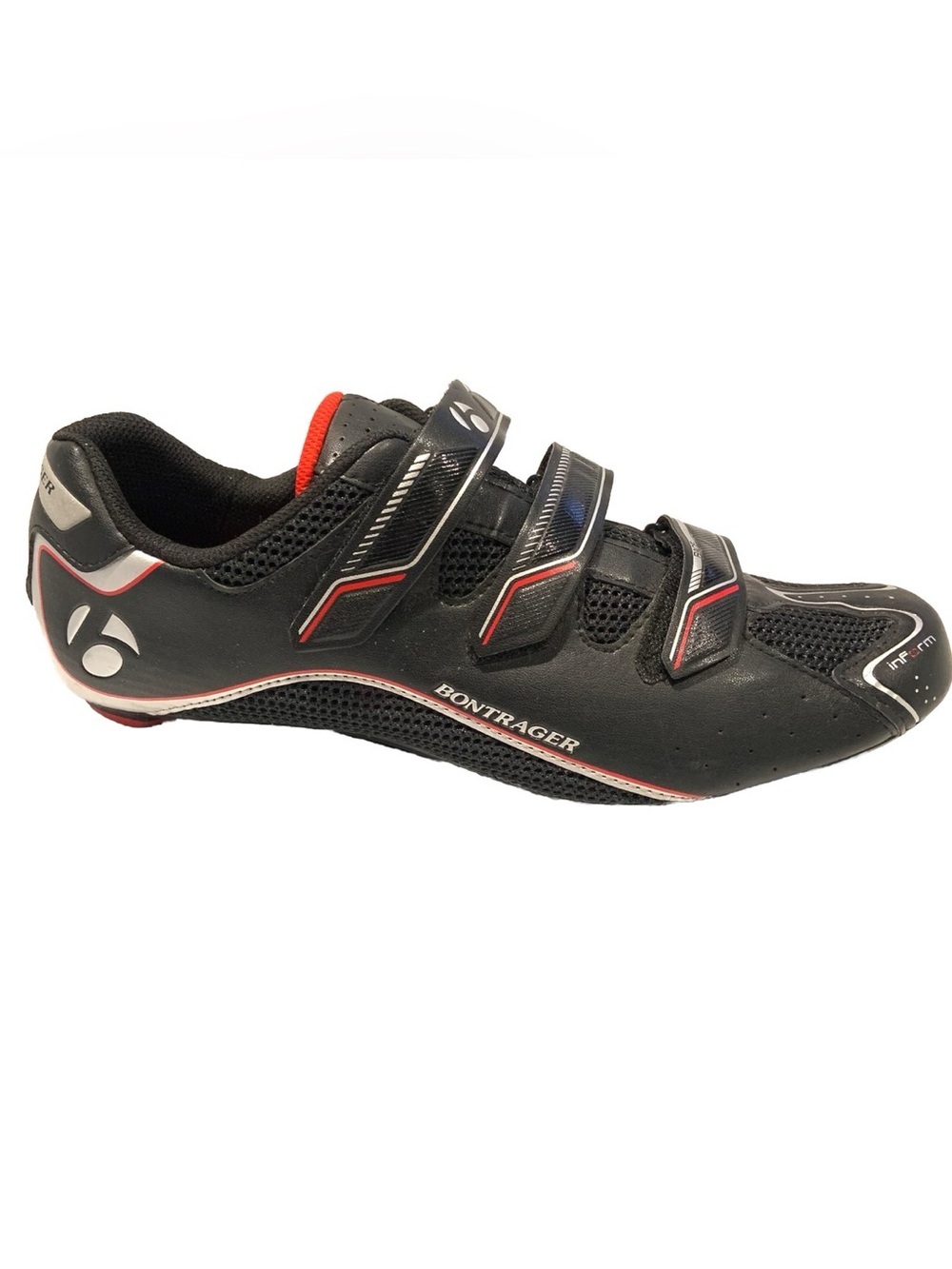 Men’s Black Cycling Shoe with Red Accents Size 10